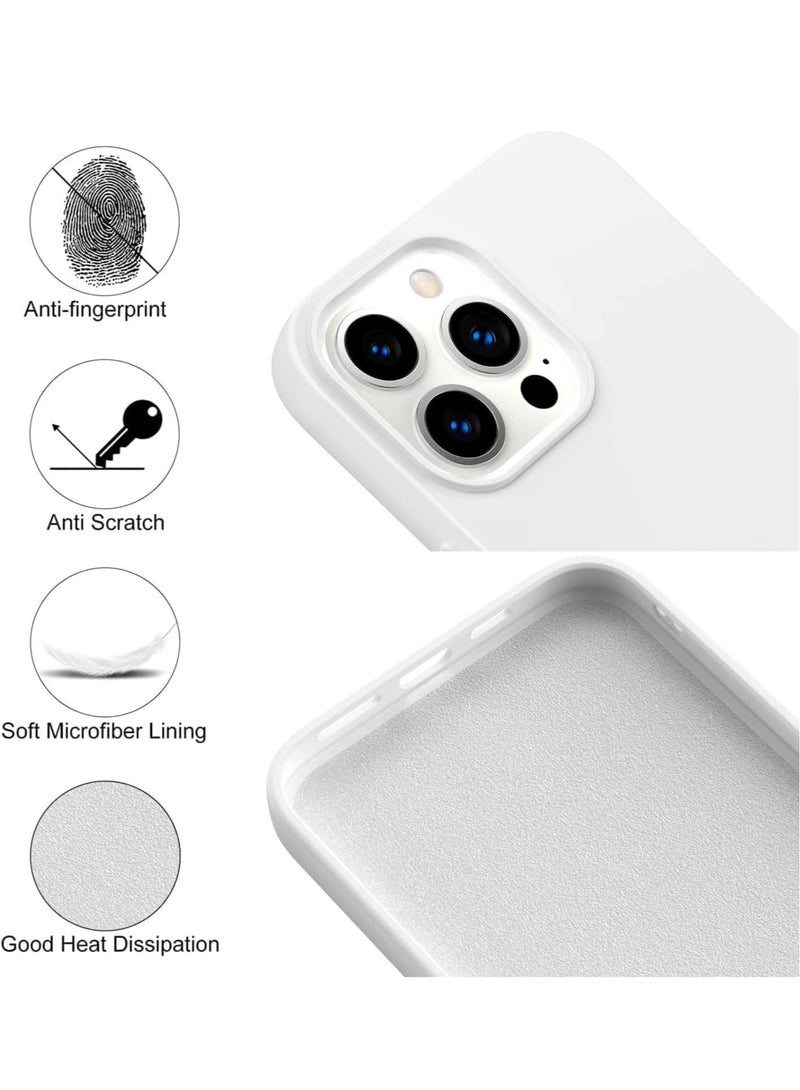 new Premium Soft Liquid Silicone Case for iPhone 16 Pro – Silky and Soft Touch Series Full-Body Protective Bumper (White) - Image 4