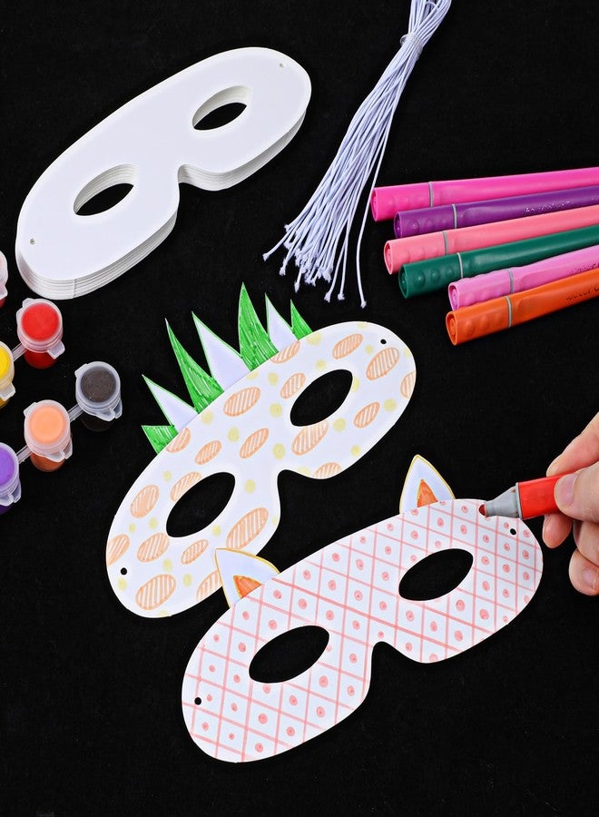 Prasacco 20 Pcs Paper Masks for Crafts, White Paper Eye Masks Paintable Plain Masquerade Mask DIY Blank Mask for Halloween Mardi Gras Costume Party Decorations - Image 3