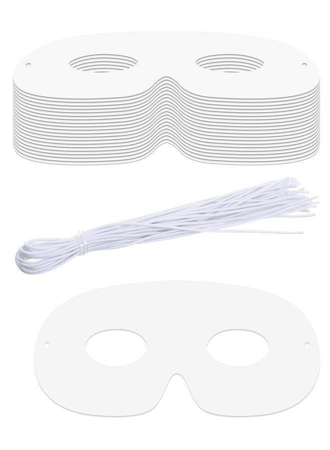 Prasacco 20 Pcs Paper Masks for Crafts, White Paper Eye Masks Paintable Plain Masquerade Mask DIY Blank Mask for Halloween Mardi Gras Costume Party Decorations - Image 1