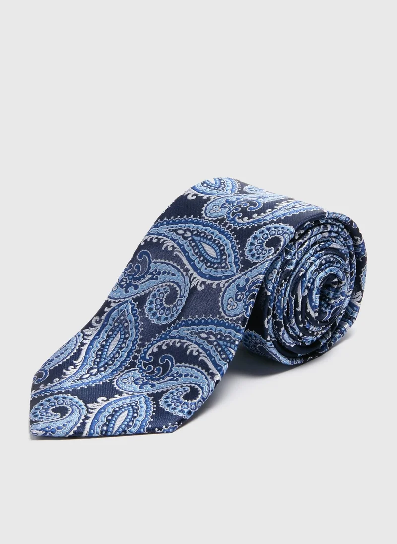 Matalan Taylor & Wright Blue Paisley Print Tie