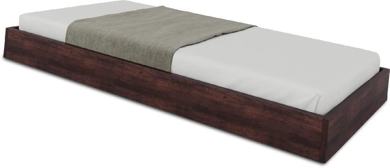 CRAFT D ARTS Sheesham Wood Low Height Single Size Bed Without Storage | Wooden Single Bed | Space Saving Low Floor/Lying/Rise/Level/Profile Cot Bed for Bedroom | Bryan, Dark Brown - Image 3