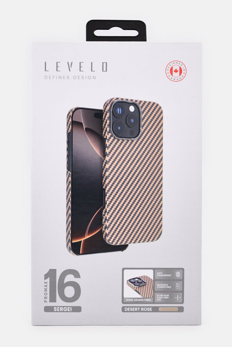 LEVELO iPhone 16 Pro Max Sergei Aramid Fiber Protective Case, Multicolor - Image 2