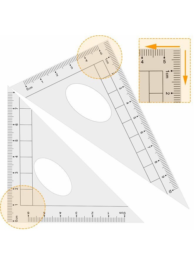 Akuoly Maths Comp Geometry Set for Students with Protractor, Set Squares in Carry Case, Orange - Image 3