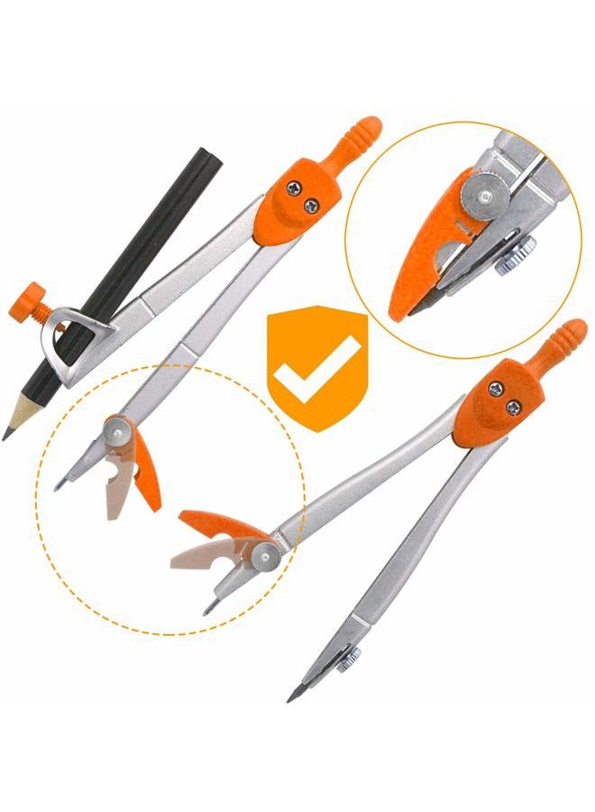 Akuoly Maths Comp Geometry Set for Students with Protractor, Set Squares in Carry Case, Orange - Image 2