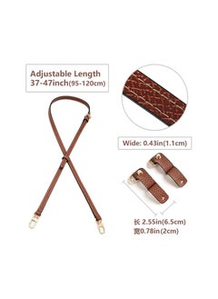 NIBEMINENT Wide Shoulder Strap Adjustable DIY Replacement Belt Crossbody Canvas Bag Handbag for Multi Pochette Accessories(Brown), Hy01 Brown-gold Diy, HY01 brown-gold diy  - Image 2