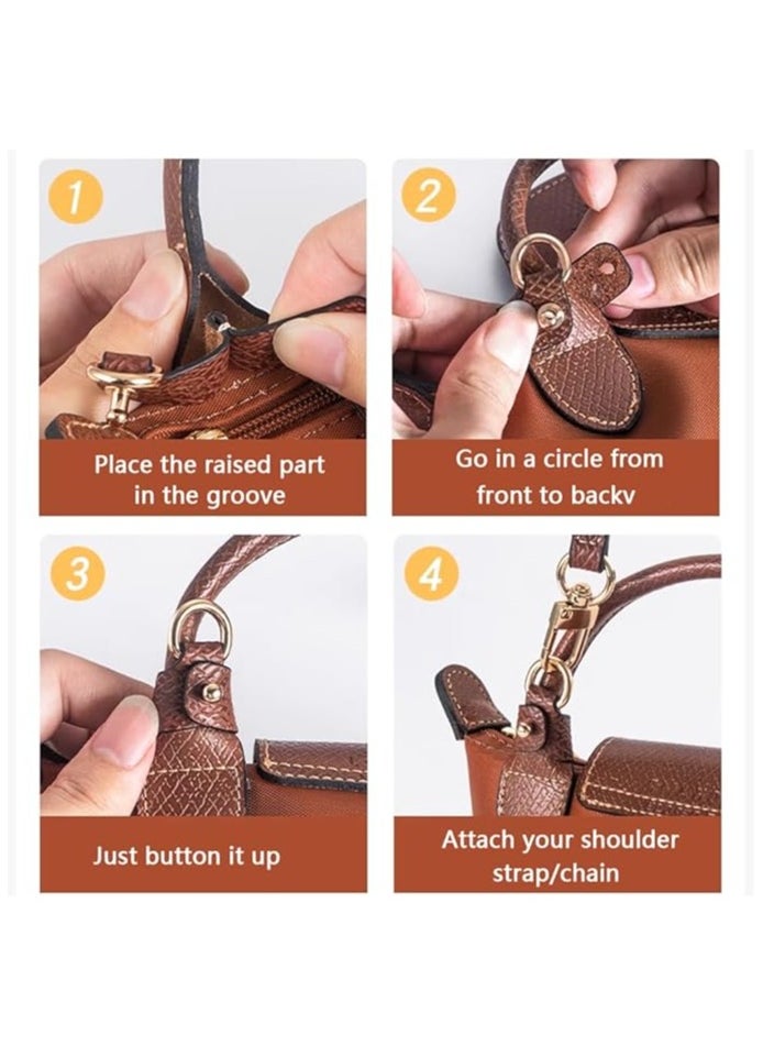 NIBEMINENT Wide Shoulder Strap Adjustable DIY Replacement Belt Crossbody Canvas Bag Handbag for Multi Pochette Accessories(Brown), Hy01 Brown-gold Diy, HY01 brown-gold diy  - Image 3