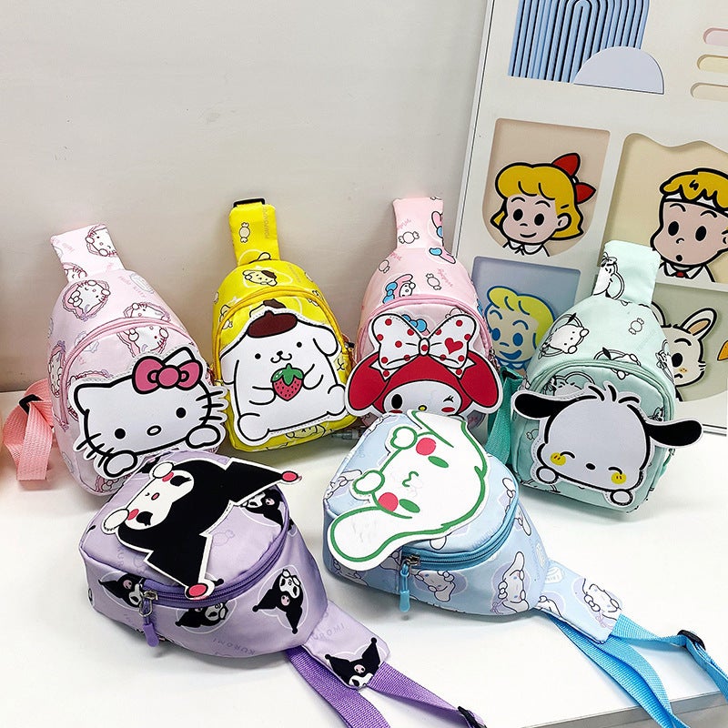 Cute Cartoon Kidsren'S Bags, Kindergarten Baby Fashion Trendy Casual Small Backpack Girls Fashionable Chest Bag Crossbody - Image 2