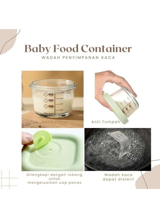 3 PCS Square Baby Food Containers, Reusable Infant Food Storage Jars, Small Snack Container with Lids for Infant & Babies, Microwave & Dishwasher Friendly - Image 4