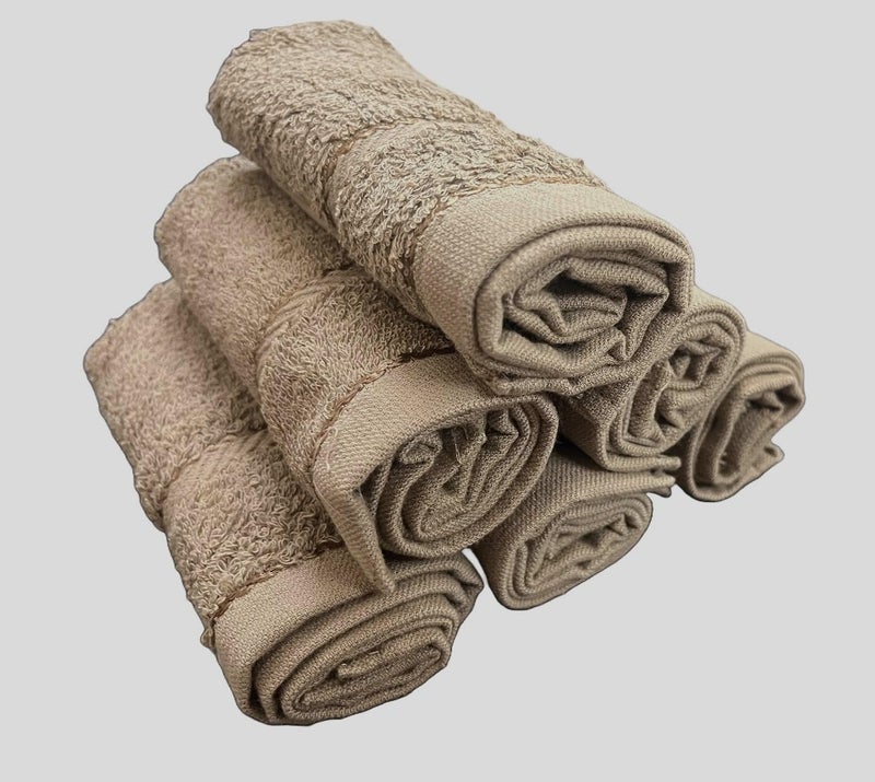 Vissage Vissage Cotton Terry Face Towel Brown Pack of 6  - Image 1