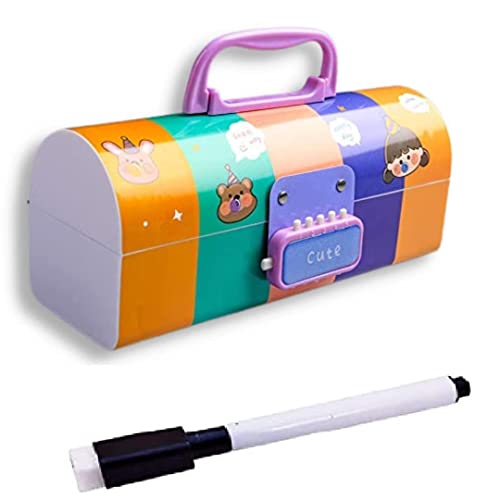 Rahasya Enterprise Kids Pen & Pencil Box-Suitcase Style Password Lock Pencil Case,Multi-Layer Pencil Box for Kids, Boys, Girls, Stationary Organizer Case for Kids (Cute - Multicolor) - Image 1