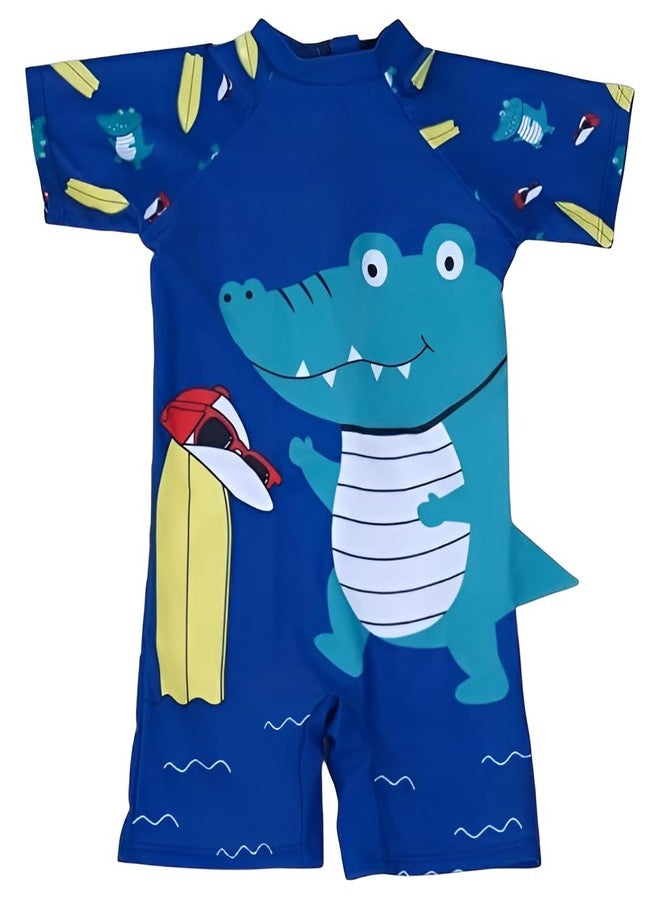 DRAUSS Kids Swimming Costume Set | One-Piece Swimsuit with Cap, Goggles & Ear Plugs | Unisex Swimwear for Boys and Girls | Ideal for Pool, Beach, Swimming Lessons & Water Fun (3-4 Y_Dino Blue) - Image 4