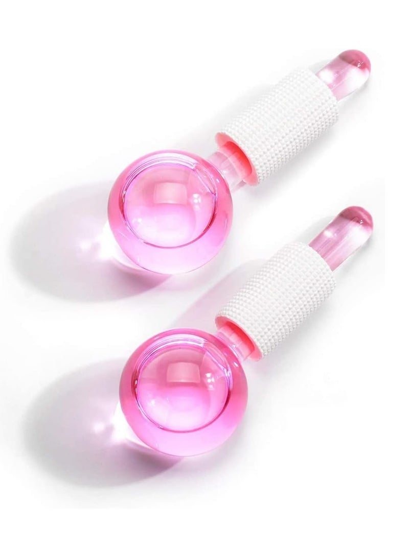 MARK STORE Ice Roller Globe, 2 Pcs Ice globe Massager, Facial Roller Cold Skin Massager, Safe and Durable, Non Slip and Easy To Use, for Daily Beauty, Redness Soothing, Facial Wrinkle Removal, Puffines Reduction  - Image 1