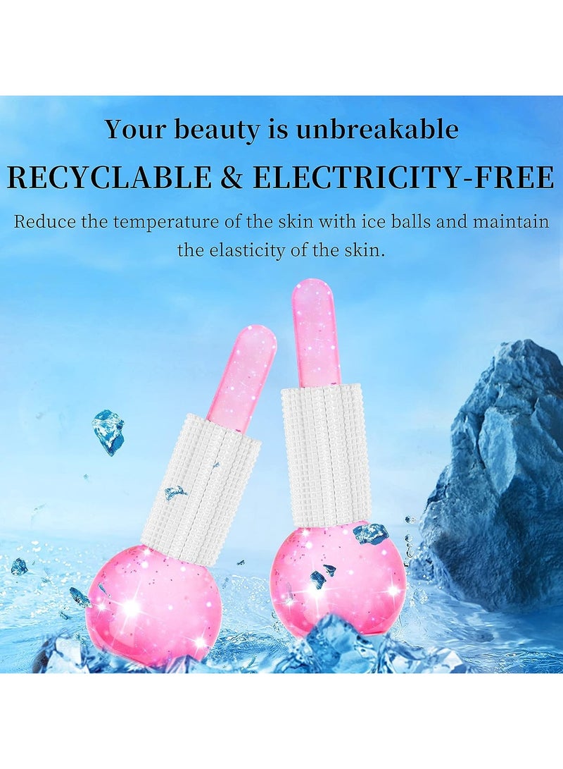 MARK STORE Ice Roller Globe, 2 Pcs Ice globe Massager, Facial Roller Cold Skin Massager, Safe and Durable, Non Slip and Easy To Use, for Daily Beauty, Redness Soothing, Facial Wrinkle Removal, Puffines Reduction  - Image 2