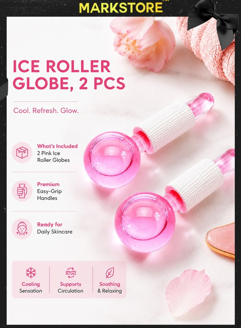 MARK STORE Ice Roller Globe, 2 Pcs Ice globe Massager, Facial Roller Cold Skin Massager, Safe and Durable, Non Slip and Easy To Use, for Daily Beauty, Redness Soothing, Facial Wrinkle Removal, Puffines Reduction - Image 5