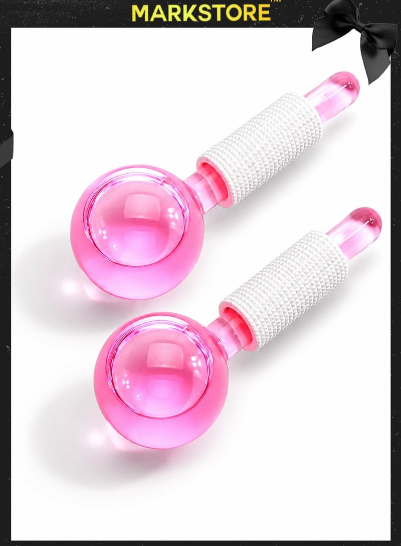 MARK STORE Ice Roller Globe, 2 Pcs Ice globe Massager, Facial Roller Cold Skin Massager, Safe and Durable, Non Slip and Easy To Use, for Daily Beauty, Redness Soothing, Facial Wrinkle Removal, Puffines Reduction - Image 1