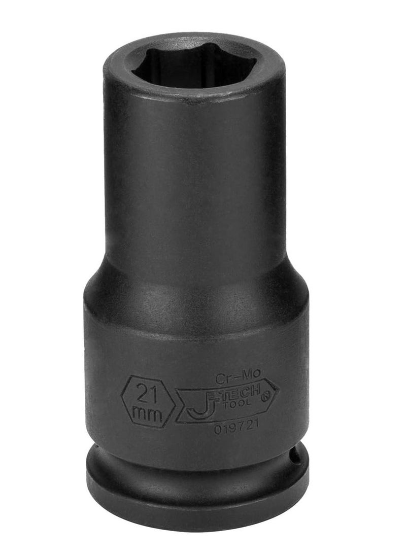 Jetech Jetech 3/4" Drive 21mm Deep Impact Socket, Metric 3/4-Inch Drive Deep Impact Socket, Professional Cr-Mo 3/4-Inch Drive 21mm Deep Impact Socket with 6-Point Design  - Image 2