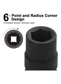 Jetech Jetech 3/4" Drive 21mm Deep Impact Socket, Metric 3/4-Inch Drive Deep Impact Socket, Professional Cr-Mo 3/4-Inch Drive 21mm Deep Impact Socket with 6-Point Design  - Image 3