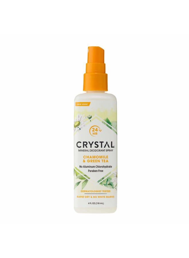 CRYSTAL Deodorant Mineral Deodorant Spray, Chamomile & Green Tea 4 oz (Pack of 12) - Image 1