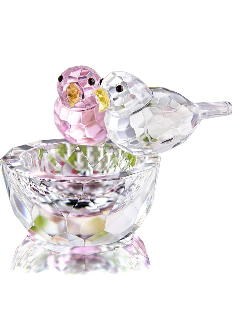 Y&D Crystal Bird Figurine Collectible Art Glass Animal Figurines Table Home Decor Craft Ornament - Image 1