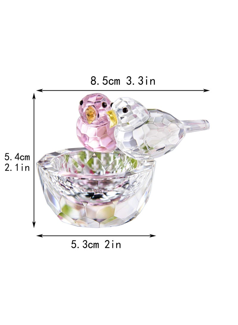 Y&D Crystal Bird Figurine Collectible Art Glass Animal Figurines Table Home Decor Craft Ornament - Image 2