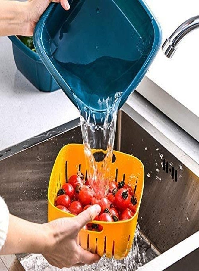 zingware Double Layer Food Drainer Washing Basket – Collapsible Strainers and Colander for Easy Washing and Draining of Fruits, Vegetables, and More - Image 3