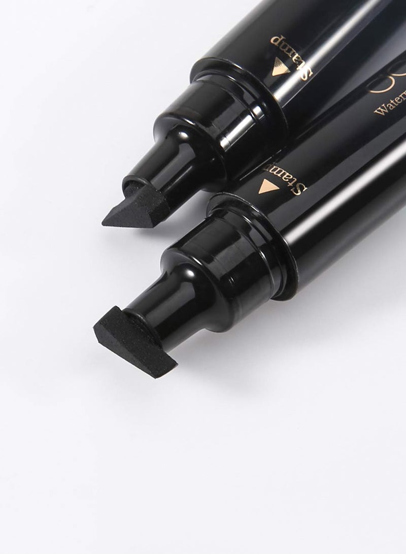 docolor Liquid Eye liner Stamp Black Double-sided Winged Eye Liner Ink Waterproof Smudgeproof Long Lasting Wing Original Eyeliner Pen  - Image 5