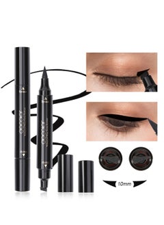 docolor Liquid Eye liner Stamp Black Double-sided Winged Eye Liner Ink Waterproof Smudgeproof Long Lasting Wing Original Eyeliner Pen  - Image 1