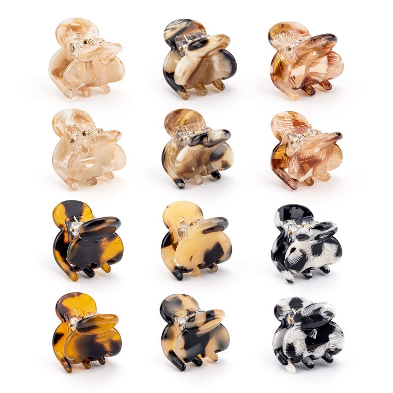 Cobahom 12Pcs 0.79 Inch Small Claw Clips Cute Hair Clips for Women, Mini Hair Clips for Hair Styling, Small Blone Tortoise Hair Clips for Thin Thick Hair, Multicolor - Image 1