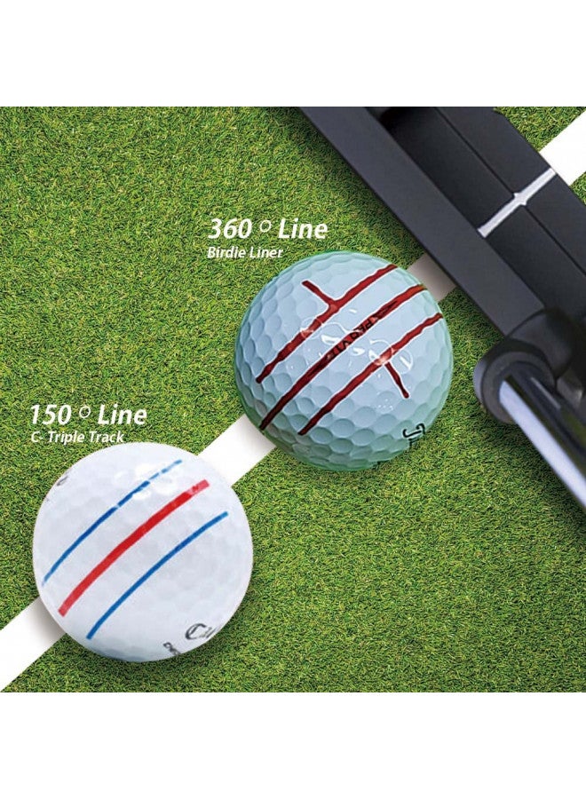BIRDIE79 BIRDIE79 Original Premium Quality360-Degree Birdie Liner Drawing Alignment Tool Kit- 360-Degree Triple 3-Line Golf Ball Marker Stencil with Gift Box Including 3 Color Marker Pens-Patent Pending. - Image 2