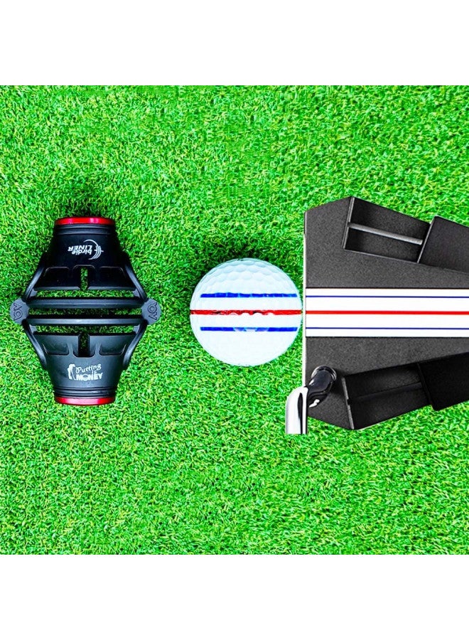 BIRDIE79 BIRDIE79 Original Premium Quality360-Degree Birdie Liner Drawing Alignment Tool Kit- 360-Degree Triple 3-Line Golf Ball Marker Stencil with Gift Box Including 3 Color Marker Pens-Patent Pending. - Image 3