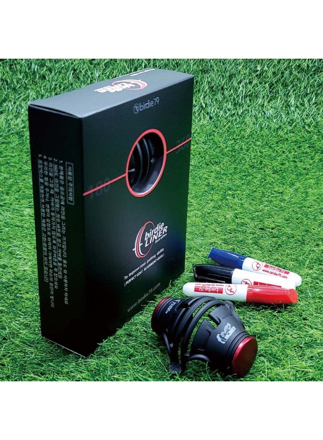 BIRDIE79 BIRDIE79 Original Premium Quality360-Degree Birdie Liner Drawing Alignment Tool Kit- 360-Degree Triple 3-Line Golf Ball Marker Stencil with Gift Box Including 3 Color Marker Pens-Patent Pending. - Image 1