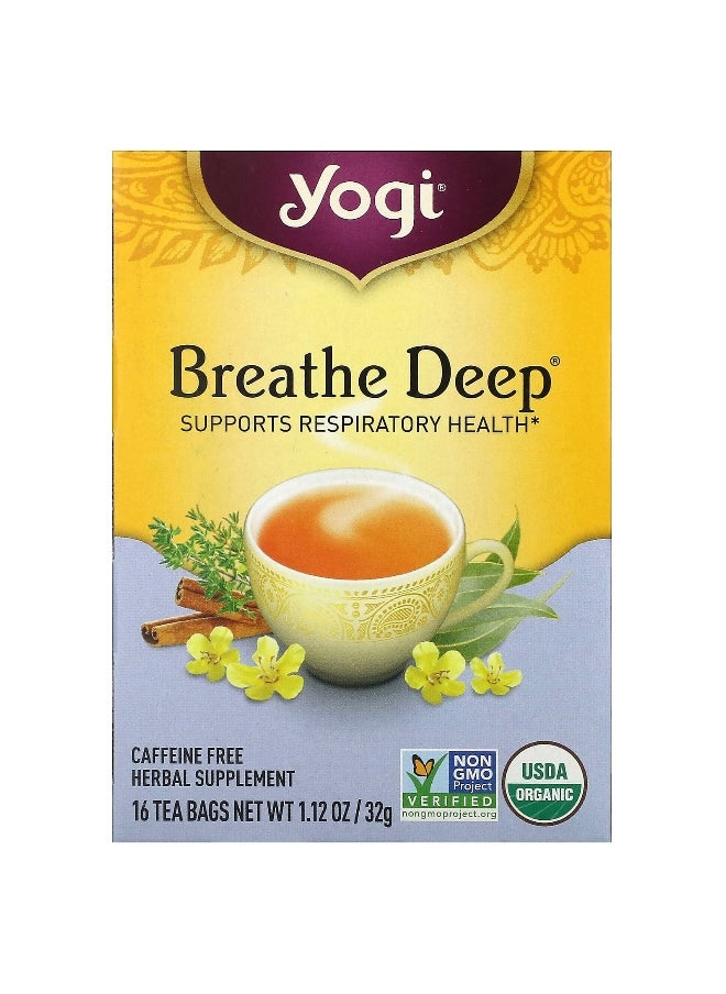 Yogi Tea Yogi Tea, Breathe Deep, Caffeine Free, 16 Tea Bags, 1.12 oz (32 g)  - Image 1