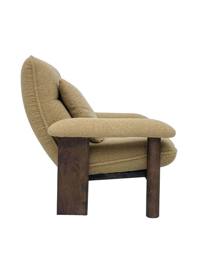 DANUBE HOME V2 Strand 1 Seater Fabric Accent Chair – Modern Comfortable Armchair for Living Room, Bedroom, Lounge, Office – Stylish Upholstered Single Sofa Chair - Beige - Image 2