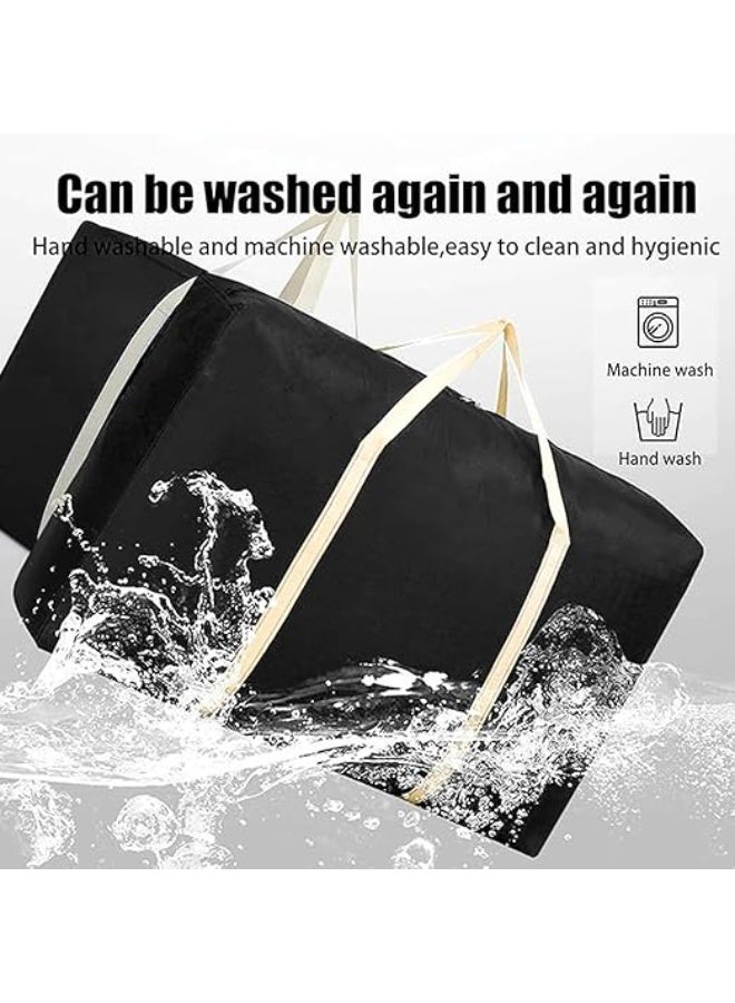 DUNISO 5 Pcs Extra Large Moving Bags，Storage Bags with Strong Zippers & Carrying Handles，Waterproof and Dustproof Heavy Duty Laundry Bag,Space Saving, for Bedding/Duvets/Pillows/Laundry/Clothes，70*50*25cm - Image 3