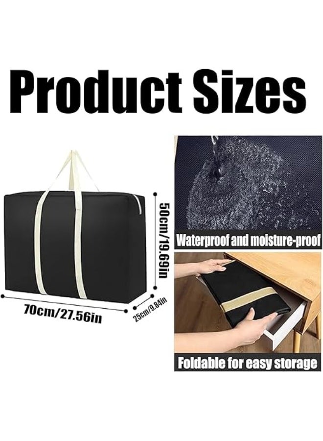 DUNISO 5 Pcs Extra Large Moving Bags，Storage Bags with Strong Zippers & Carrying Handles，Waterproof and Dustproof Heavy Duty Laundry Bag,Space Saving, for Bedding/Duvets/Pillows/Laundry/Clothes，70*50*25cm - Image 2