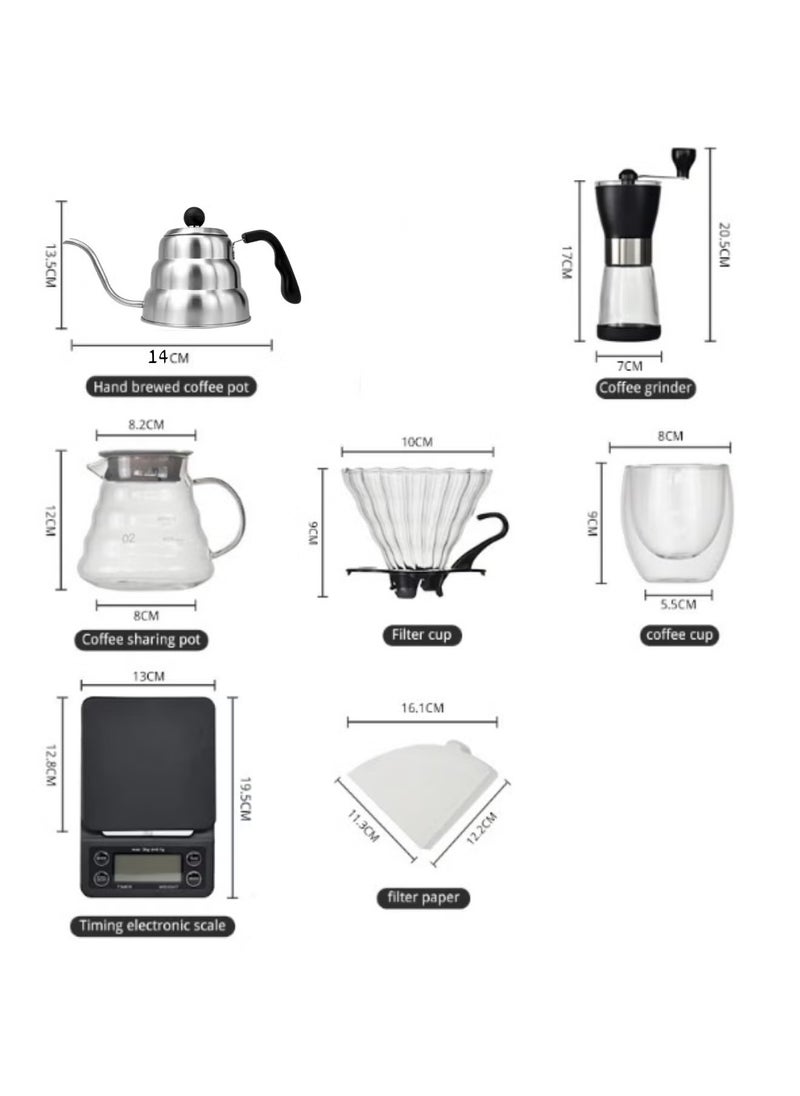 Generic - "V60 Coffee Drip Set, 8-Piece Drip Set, Specialized Coffee Set, Professional Coffee Making Tools, Barista Drip Coffee Set" - Image 1