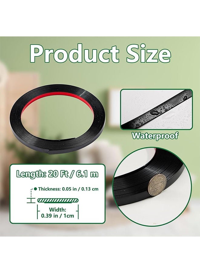 2/5 Inch x 20 Feet Peel and Stick Wall Trim, Paintable PVC Molding for Straight Edge, Backsplash, Door and Window Frame, Waterproof, Black - Image 3