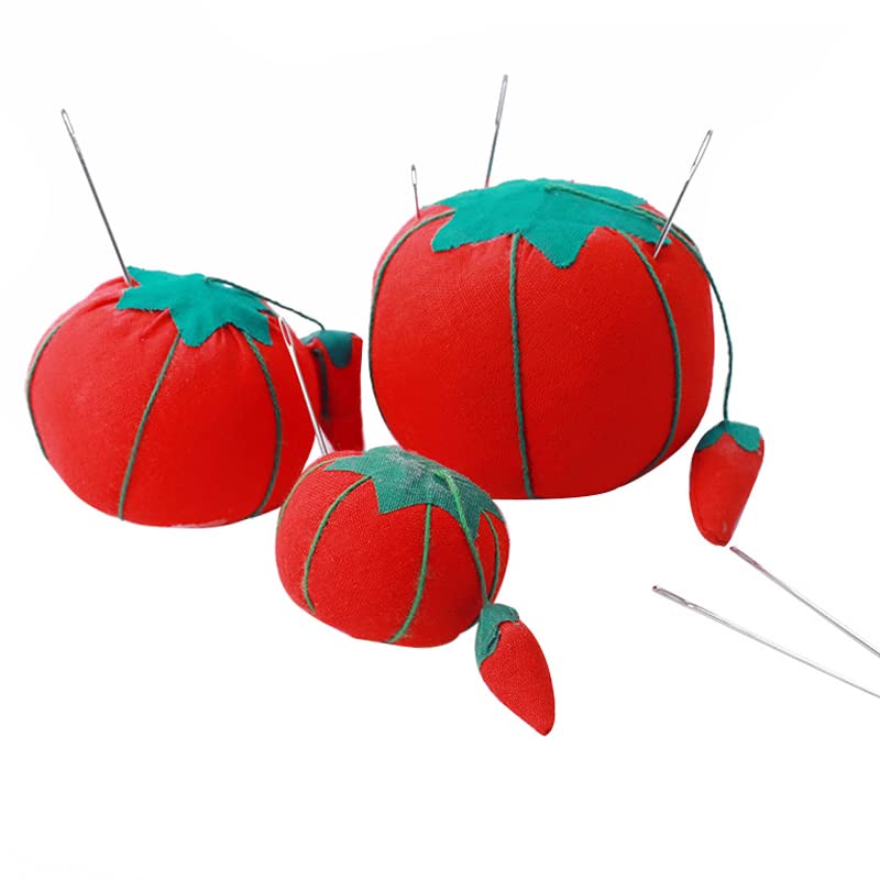 bouti1583 3PCS Tomato Shaped Needle Pin Cushion DIY Handcraft Tool for Cross Stitch Sewing Home Sewing Needle Pin Cushion Pillow Pincushion - Image 5