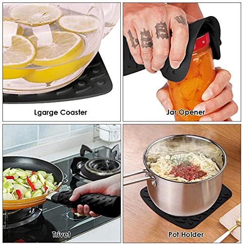 P-Plus International Silicone Trivet Mat Pot Holder Hot Pads for Table Trivet for Hot Dishes Non-Slip & Heat Resistant Modern Kitchen Hot Pads for Pots & Pans (Brown, Pack of 4) - Image 5