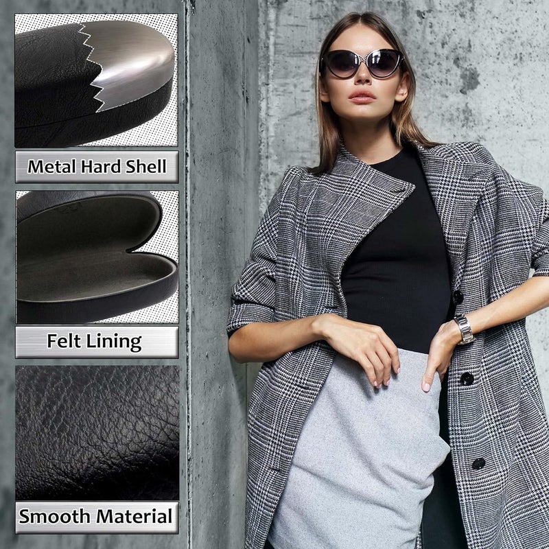 Styzere Hard Sunglasses Case for Medium, Large & Oversized frames with cleaning cloth & Pouch, Black - Image 3
