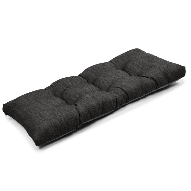 baibu 40 Inch Classic Solid Color Bench Cushion with Ties Super Soft Indoor Outdoor Rectangle Bench Seat Cushion Standard Size Foam Pad with NonSlip Bottom One Pad Only Black 40x15x3in - Image 2