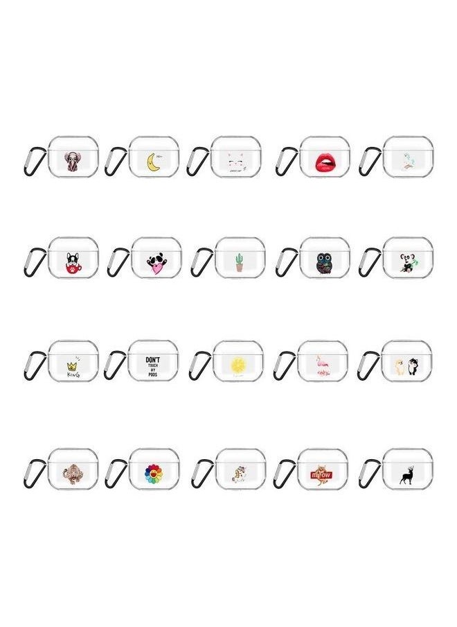 NIBEMINENT - Cartoon Pattern Earphone Case with Keychain For AirPods Pro 3 Clear - Image 1