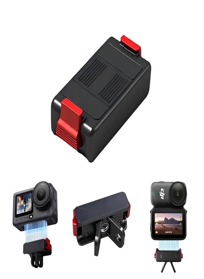 GetZget قاعدة تثبيت مغناطيسية سريعة الفك من GetZget® متوافقة مع DJI Action 6/ Osmo Nano، حامل محول توسيع مغناطيسي ثنائي المخالب مع ملحقات فتحة برغي 1/4 بوصة - Image 1