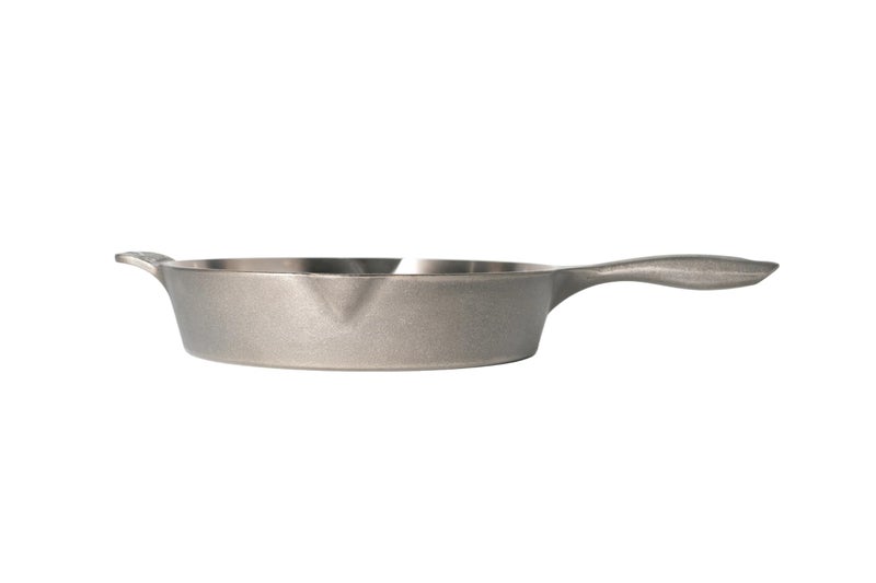 iLiving Un-seasoned Modern Heirloom Mirror Polished Cast Iron Skillet Pan 12" (2.7" Wall Height / 3.7 L), Silver - Image 4