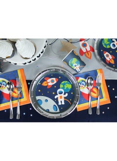 Merrilulu Space Party Plates, 12 Ct | Paper Plates For Outer Space Party For Kids | Tableware | Rocket Ship, Astronaut, Planets, Nasa  - Image 2