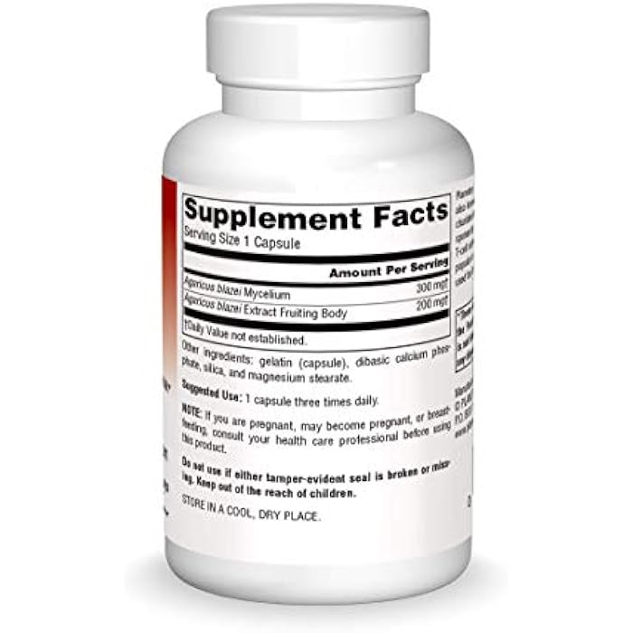 Planetary Herbals Agaricus Extract Full Spectrum Capsules, 500 mg, 60 Count - Image 3