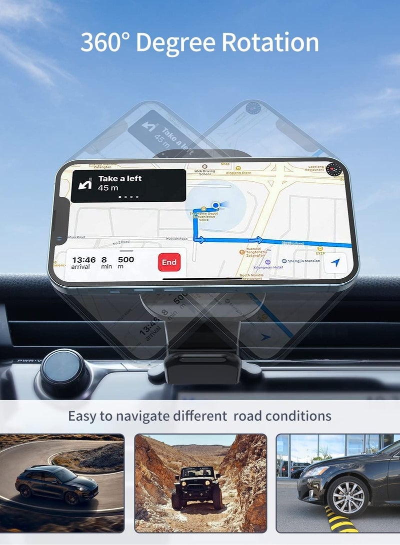 Excefore 3 in 1 Magnetic Wireless Car Charger, Charger Mount for iPhone/Apple Watch, Phone Holder Only Support with iPhone/14/13/12 Pro Max, Apple Watch SE 7/6/5/4/3/2, 2/3/Pro - Image 5