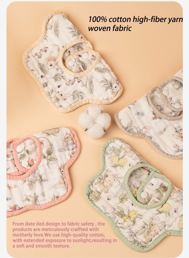 3 Pcs Mulin Bibs, Baby Bandana Saliva Bibs, Cute Flower Baby Bibs, Waterproof and Stain Resistant Saliva Cloth for Toddlers 1-36 Months - Image 3