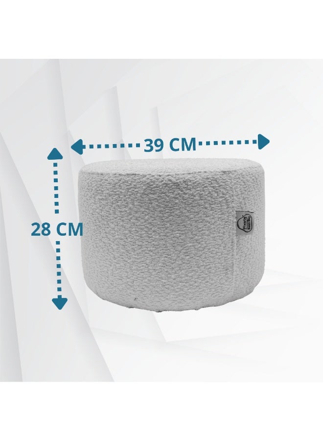 PixelsBeanBag Round Ottoman, Bouclé Fabric, for Living Room and Bedroom - Image 5