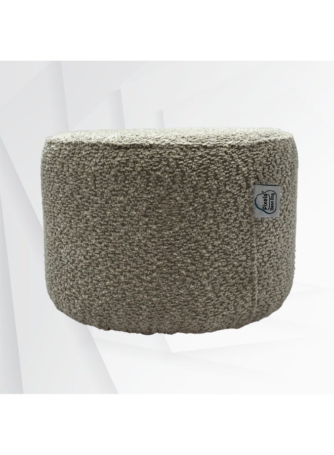 PixelsBeanBag Round Ottoman, Bouclé Fabric, for Living Room and Bedroom - Image 2